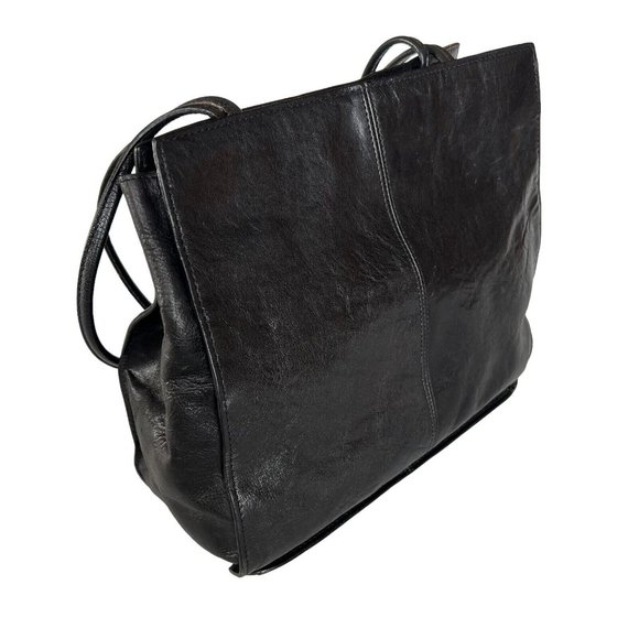 Pelle Studio by Wilson Leather, Black Shoulder Tote, Handbag, Medium - Picture 3 of 7